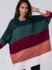 Religion Green Oversized Katya Jumper Dress In Bold Stripe - Image 2 of 8