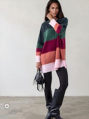Religion Green Oversized Katya Jumper Dress In Bold Stripe - Image 3 of 8
