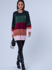 Religion Green Oversized Katya Jumper Dress In Bold Stripe - Image 8 of 8