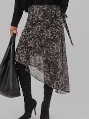 Religion Animal Stage Midi Wrap Assymetric Skirt - Image 1 of 8