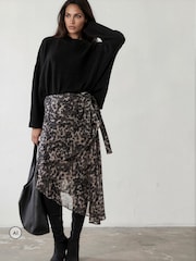 Religion Animal Stage Midi Wrap Assymetric Skirt - Image 2 of 8