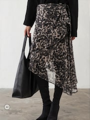 Religion Animal Stage Midi Wrap Assymetric Skirt - Image 4 of 8