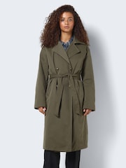 NOISY MAY Green Belted Trench Coat - Image 1 of 7