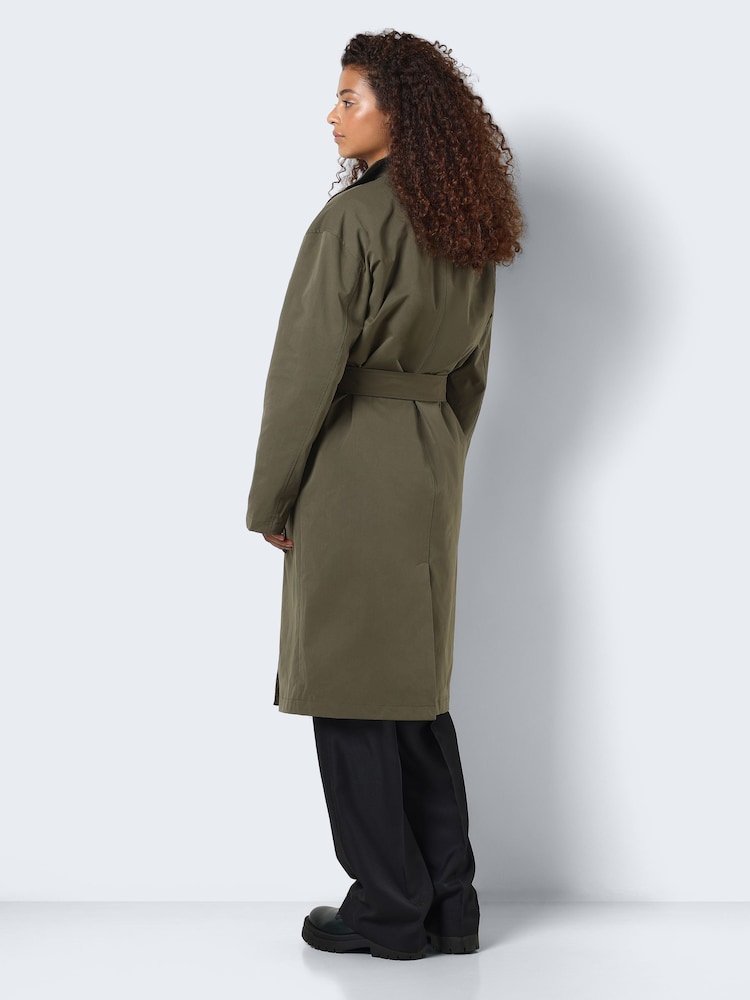 NOISY MAY Green Belted Trench Coat - Image 2 of 7