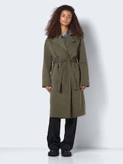 NOISY MAY Green Belted Trench Coat - Image 3 of 7