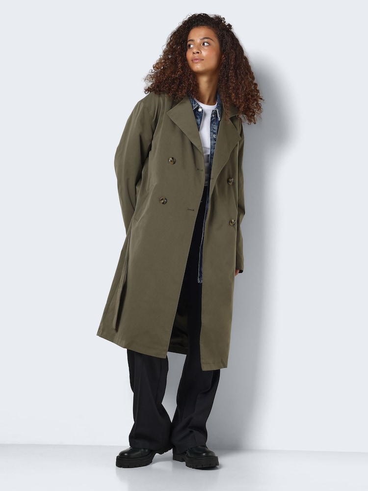 NOISY MAY Green Belted Trench Coat - Image 4 of 7