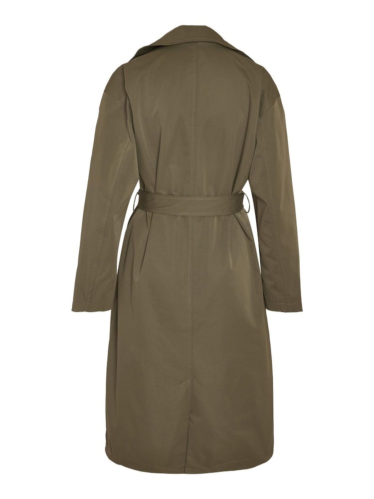 NOISY MAY Green Belted Trench Coat - Image 7 of 7