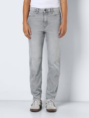 NOISY MAY Grey High Waisted Mom Jeans - Image 1 of 8