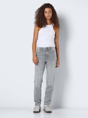 NOISY MAY Grey High Waisted Mom Jeans - Image 4 of 8