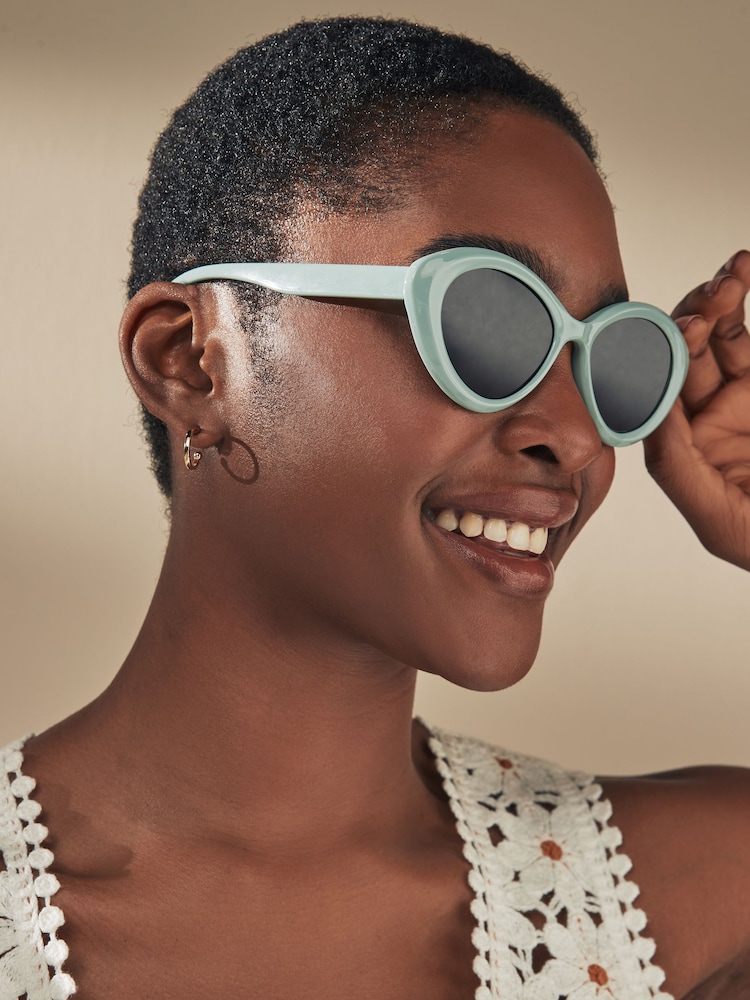 Mint Green Polarized Soft Cateye Sunglasses - Image 1 of 6