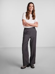 PIECES Grey High Waisted Wide Leg Trousers - Image 3 of 7