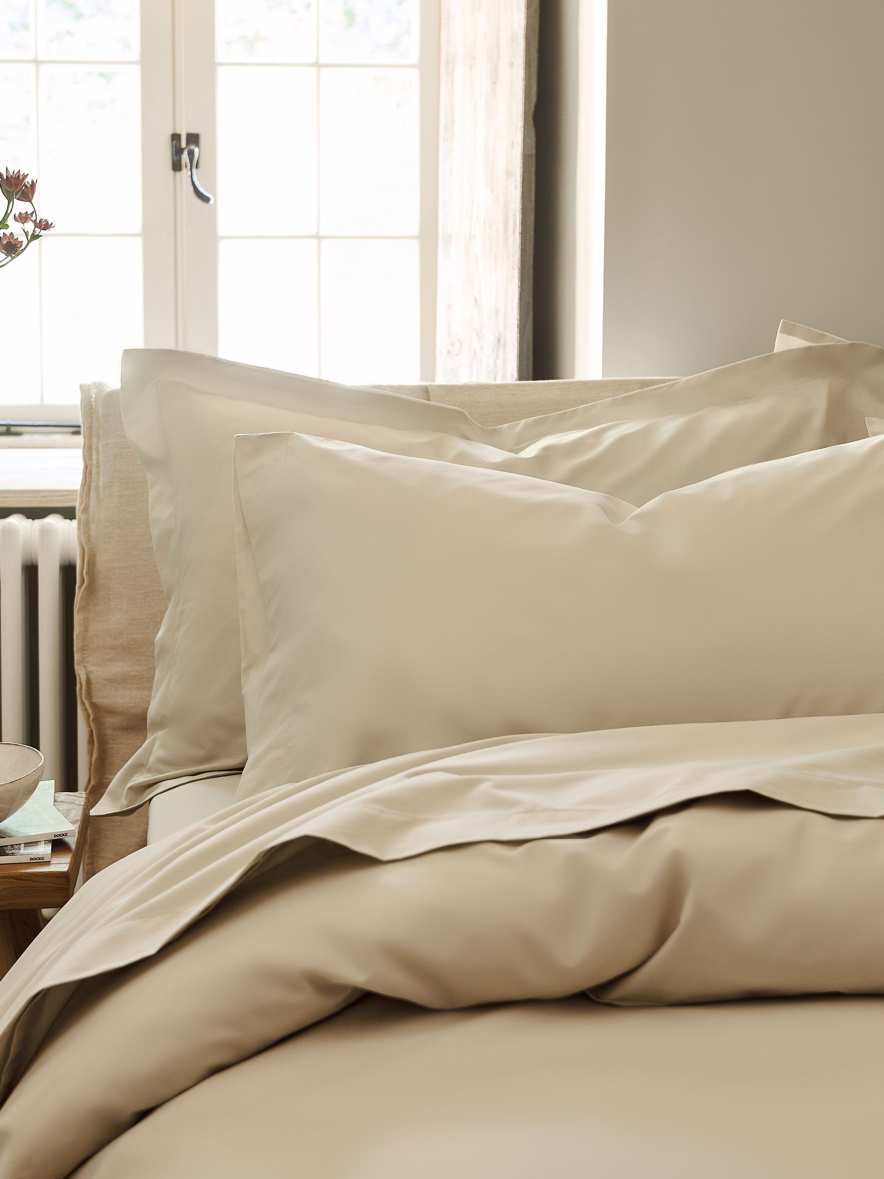 Christy Hazelnut 200Tc Organic King Pillowcases | Set Of 2 | Beige | 100% Certified Organic Cotton Bedding | Super Soft And Smooth Bed Linen - Image 3