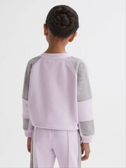Reiss Lilac Bryce 9-14 yrs Colourblock Motif Jersey Jumper - Image 5 of 6
