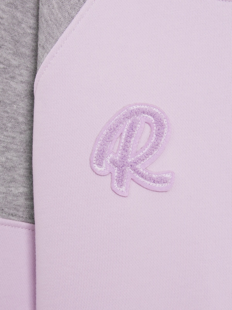 Reiss Lilac Bryce 9-14 yrs Colourblock Motif Jersey Jumper - Image 6 of 6