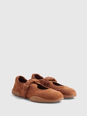 River Island Brown Suede Ruched Strap Sneakers - Image 3 of 5