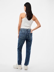 PIECES Blue High Waisted Mom Jeans - Image 3 of 6