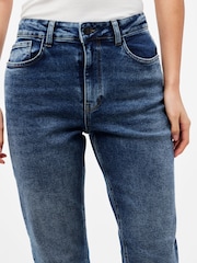 PIECES Blue High Waisted Mom Jeans - Image 4 of 6