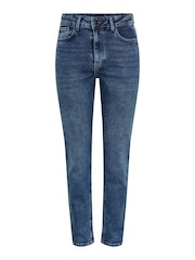 PIECES Blue High Waisted Mom Jeans - Image 5 of 6