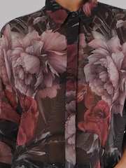 Religion Black Iona Peplum Shirt In Floral Print - Image 5 of 8