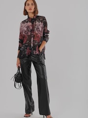 Religion Black Iona Peplum Shirt In Floral Print - Image 6 of 8