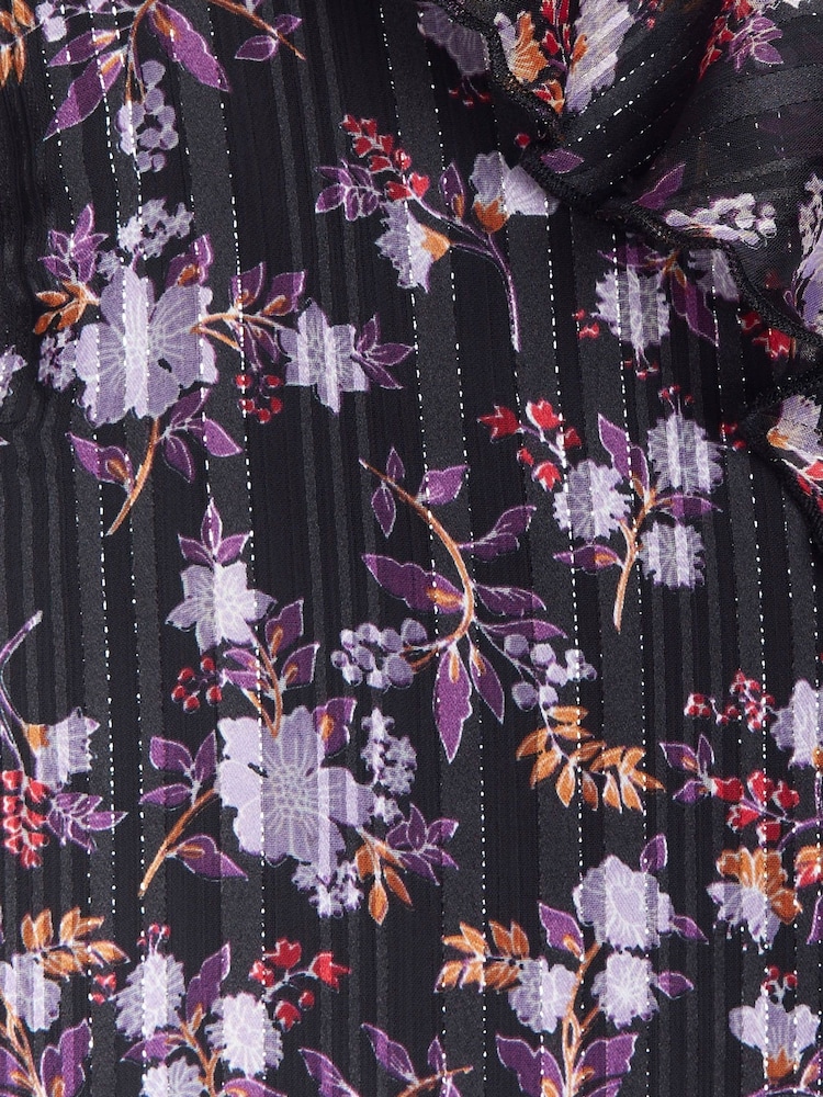 River Island Black Midi Ruffle Dress - Image 4 of 4 River Island Black Midi Ruffle Dress - Image 4 of 4
