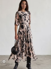 Religion Nude Solstice Tea Desk to Dinner Dress with Crew Neck Print - Image 1 of 8