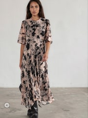 Religion Nude Solstice Tea Desk to Dinner Dress with Crew Neck Print - Image 3 of 8