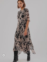 Religion Nude Solstice Tea Desk to Dinner Dress with Crew Neck Print - Image 5 of 8