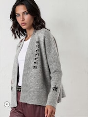 Grå - Religion Forever-cardigan med stjerne-rock-n-roll-jacquard - Bilde 3 av 8
