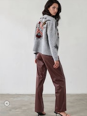 Grå - Religion Forever-cardigan med stjerne-rock-n-roll-jacquard - Bilde 4 av 8