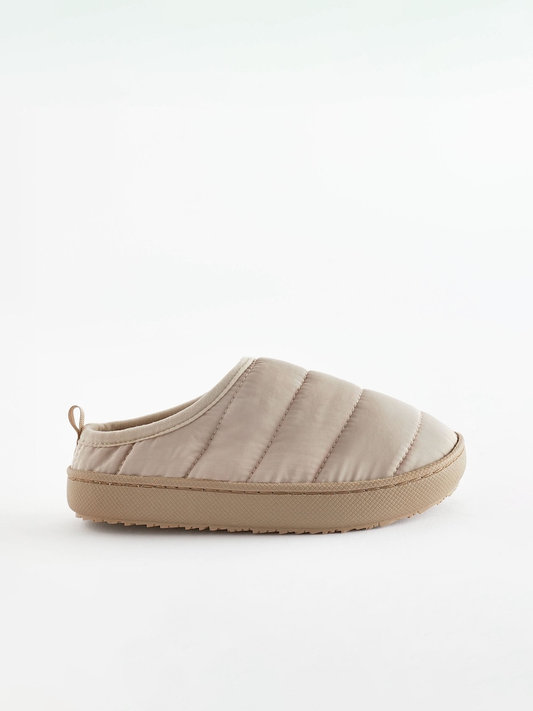 Neutral Thinsulate™ Lined Quilted Mule Slippers - Image 2 of 5 Neutral Thinsulate™ Lined Quilted Mule Slippers - Image 2 of 5