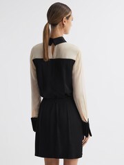 Reiss Black Veneto Fitted Shirt Mini Dress - Image 4 of 5