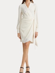 Lauren Ralph Lauren Cream Georgette Wrap Shirt Dress - Image 4 of 9