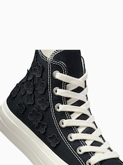 Converse Black Floral Detail Platform Lift Trainers - Image 11 of 11