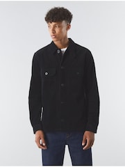 Pretty Green Reed Corduroy Black 100% Cotton Overshirt - Image 1 of 4