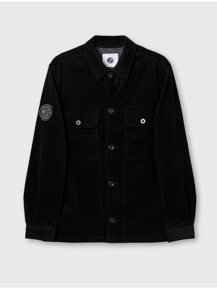 Pretty Green Reed Corduroy Black 100% Cotton Overshirt - Image 4 of 4