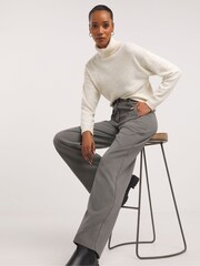 JD Williams Grey Adjustable Waist Wide Leg Trousers - Image 1 of 3