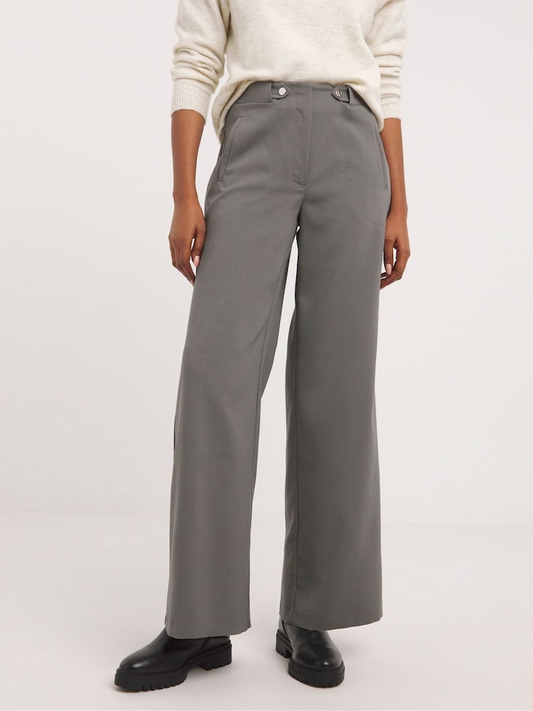 JD Williams Grey Adjustable Waist Wide Leg Trousers - Image 2 of 3