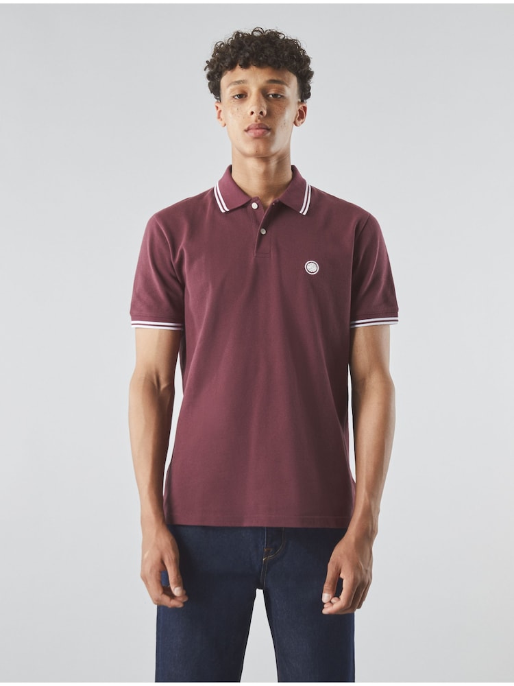 أحمر عنابي - قميص بولو Barton من Pretty Green - صورة 1 من 4