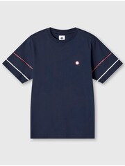 Pretty Green Navy Tilby 100% Cotton Tipped T-Shirt - Image 4 of 4