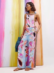 River Island Blue Morgan Jameson  Wide Leg Trousers - Image 1 of 4