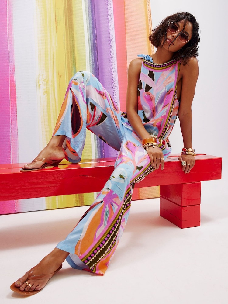 River Island Blue Morgan Jameson  Wide Leg Trousers - Image 2 of 4