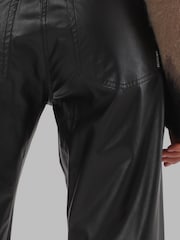 Religion Black Straight Leg 5 Pocket Faux Leather Jane Trousers - Image 6 of 7