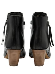 Ravel Black Leather Heeled Ankle Boots - Image 3 of 4