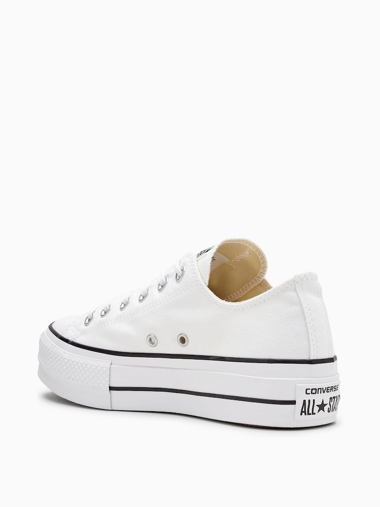 Converse White Platform Lift Chuck Ox Trainers - Image 6 of 8
