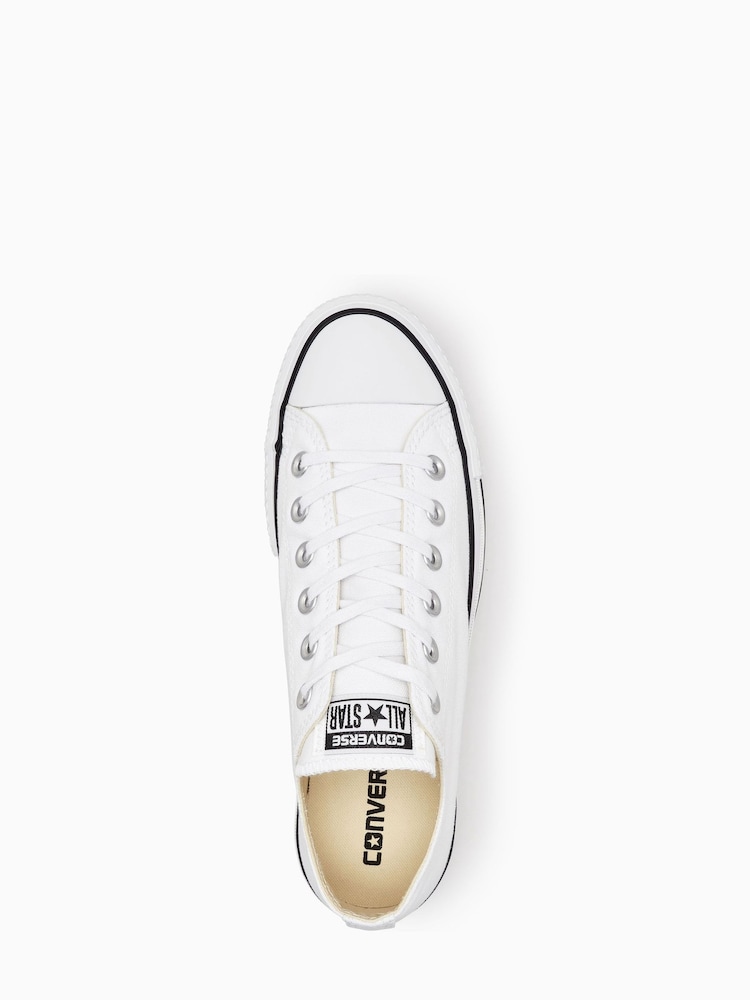 Converse White Platform Lift Chuck Ox Trainers - Image 7 of 8