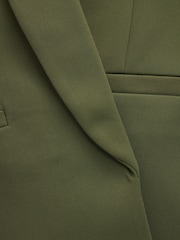 Khaki Green Relaxed Ruched Sleeve Blazer - Image 8 of 8