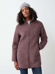 Jack Wolfskin Purple High Curl Longline Fleece Jacket - Image 1 of 4
