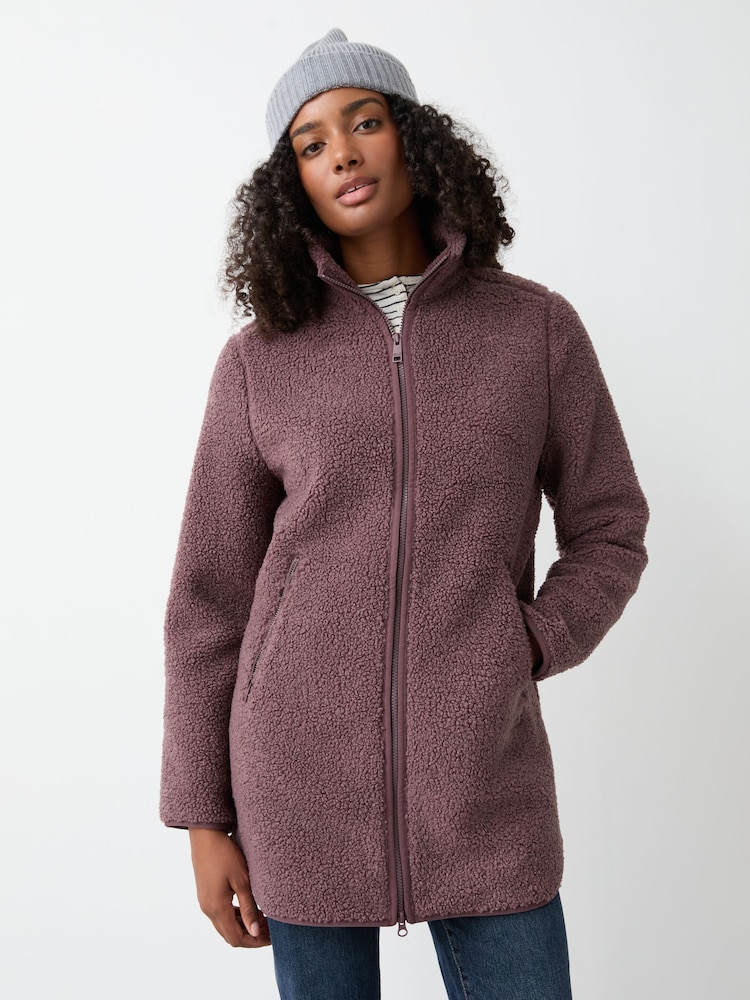 Jack Wolfskin Purple High Curl Longline Fleece Jacket - Image 1 of 4