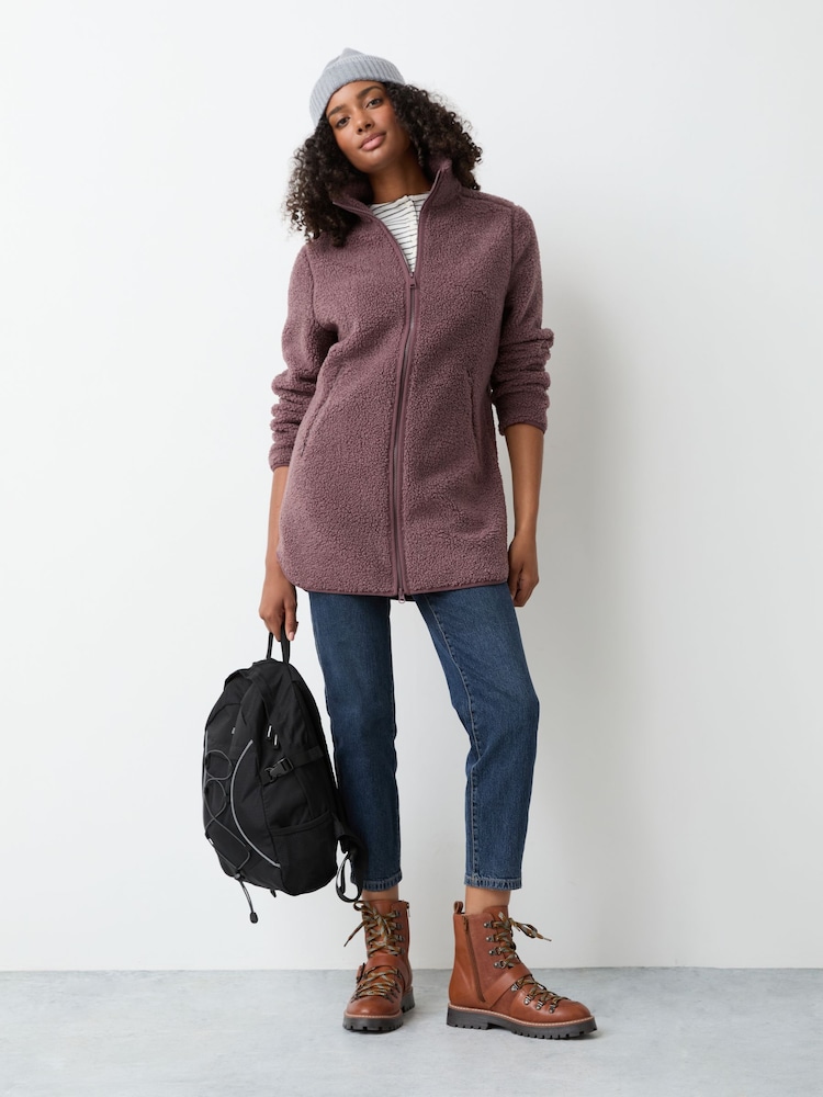 Jack Wolfskin Purple High Curl Longline Fleece Jacket - Image 2 of 4